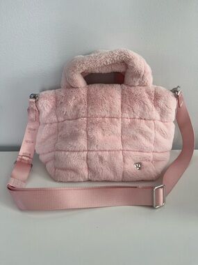 lululemon athletica Plush Quilted Light Pink Tote with Crossbody Strap